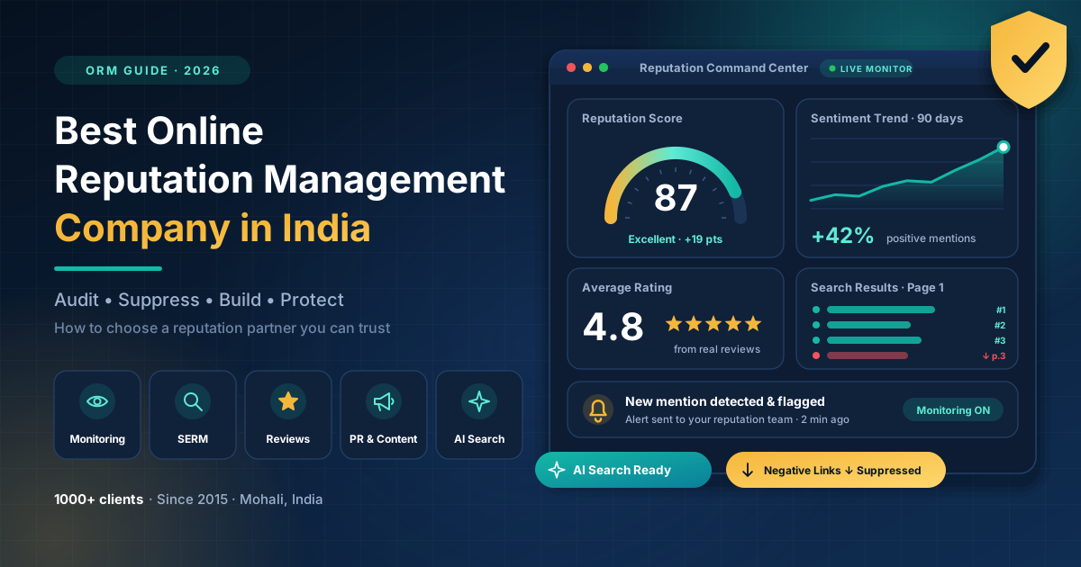 Best Online Reputation Management Company in India in 2026